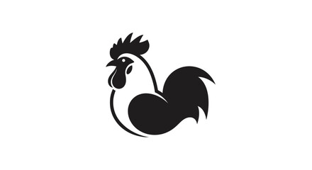 Black Rooster Silhouette Side View Profile. © Imah