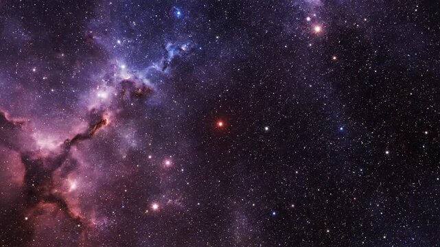 Cosmic spectacle bright star illuminates nebulas in vast outer space