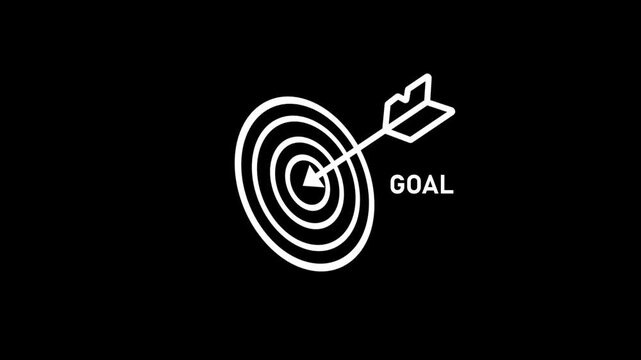 Target with dart hitting bullseye goal achievement success concept motion blur