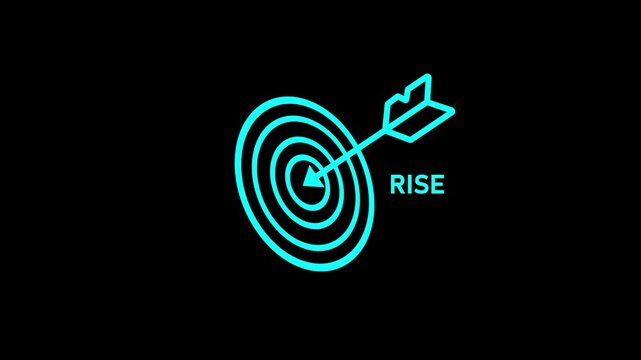 Futuristic neon spiral infinity symbol with glowing arrow rising upward symbolizing growth