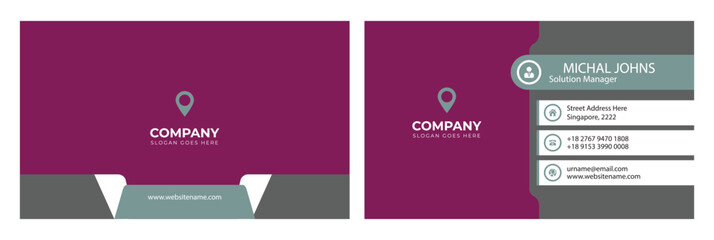 Naklejka premium Creative busniess card design template.Real estate busniess card design with creative simple concept Premium Vector double sided graphics busniess card.
