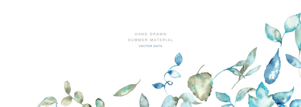 水彩画。水彩タッチの夏の新緑イラスト。グラデーションカラーの葉っぱ背景。ベクターイラスト。
Watercolor painting. A watercolor-style illustration of fresh summer greenery. A background of leaves with a gradient color scheme. Vector illustration.