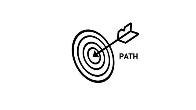 Spiral notebook with black pen writing path on lined paper close up