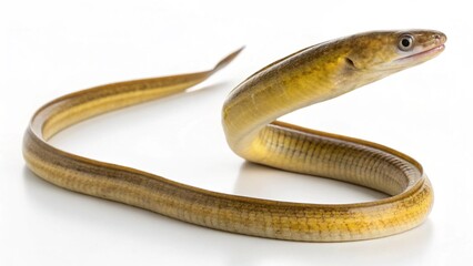 Obraz premium Isolated Pacific spaghetti eel on a solid white studio background