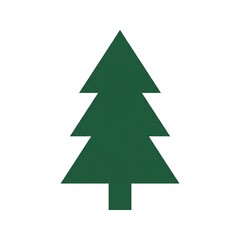 Fototapeta premium Minimalist green pine tree icon isolated on white background vector illustration