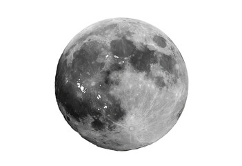 Obraz premium Astronomical full moon element isolated for graphic design.