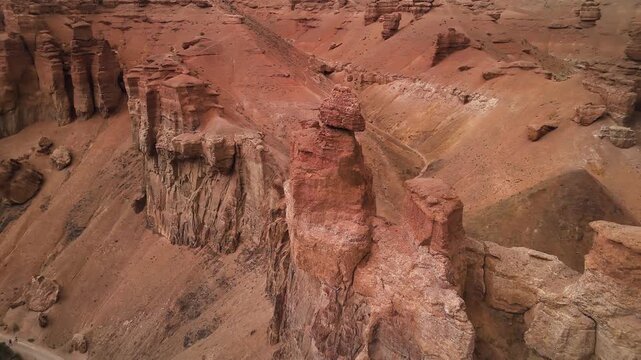 Aerial View of Charyn Canyon National Park in Kazakhstan