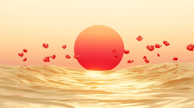 Spring tide reflects sun