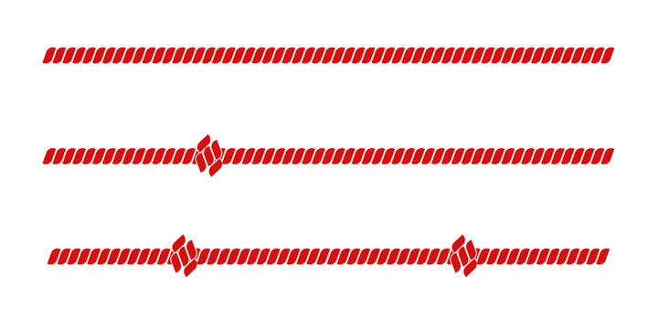 Set vector Red Lines. Modern Red Rope Lines collection isolated transparent. Don't cross country message concept. EPS 10