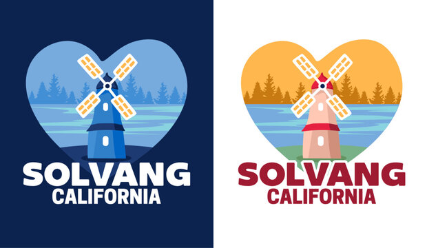 solvang california with beautiful windmills