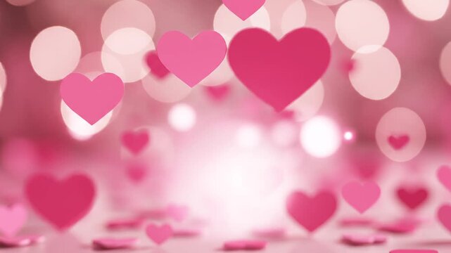 Valentine's Day Pink Hearts Background aurora borealis vector