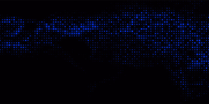 Led screen light background texture with pixel pattern. Digital tv display wall panel in blue, pink and purple gradient. Abstract bright television videowall grid vector design template with circle