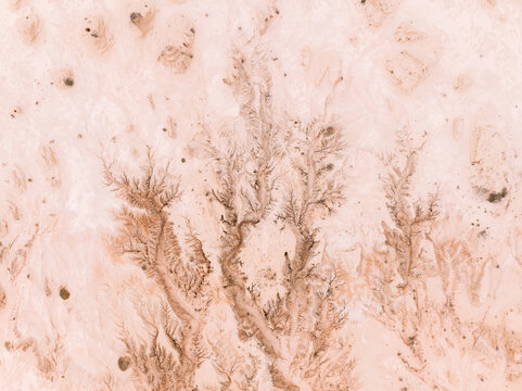 Aerial Abstract Erosion Patterns on Lake Mungo Ancient Lakebed in NSW Australia