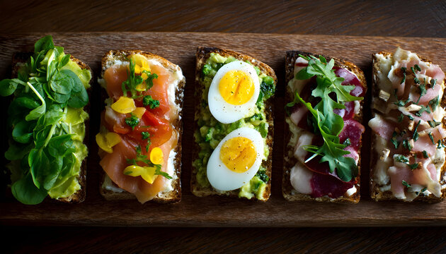 Open faced sandwiches