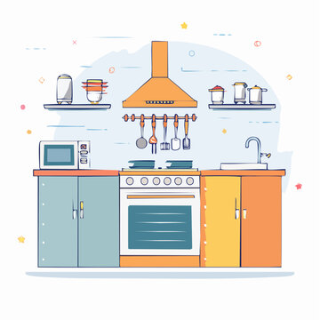 Modern Kitchen Interior Illustration
