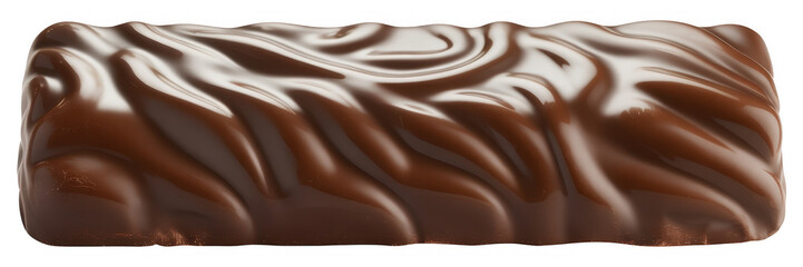 Naklejka premium Single rectangular milk chocolate bar with wavy surface on a transparent background isolated on a transparent background