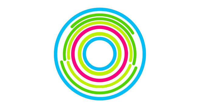 Colorful concentric circles graphic design element