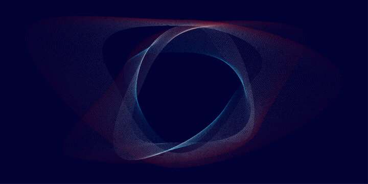 Abstract colors line wave on dark blue background.
