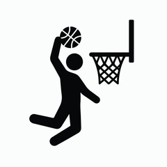 Basketball player performing a powerful slam dunk © M Kahfi Syahputra