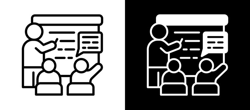 Job Training whiteblack icon