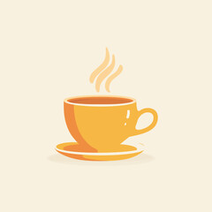 Fototapeta premium Steaming cup of orange tea on a saucer