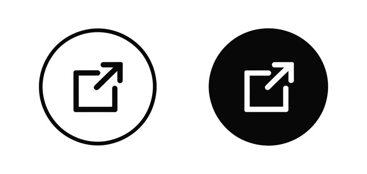 Share or External Link Icon in a Circle, Vector Interface Symbol Collection for Web, Mobile App and Social Media Design