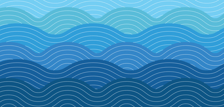 water organic pattern with flowing abstract lines simple sea. Vector illustration featuring wavy strokes.	
