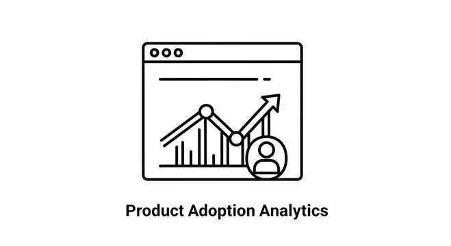 Product Adoption Analytics Graph Icon: Business Growth and User Engagement