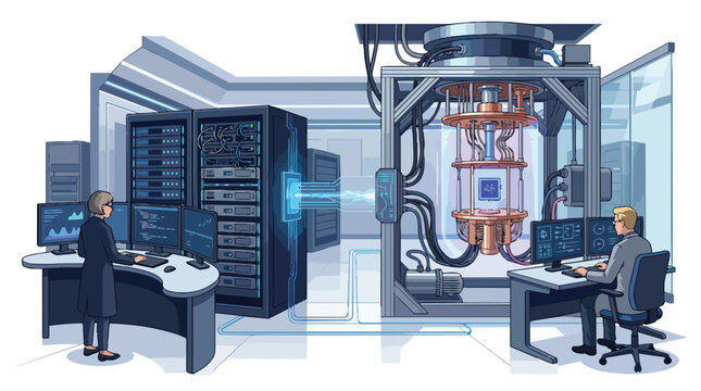 server racks and data center equipment.