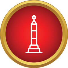 Fototapeta premium Obelisk monument icon featuring a tall, slender structure with a pointed top