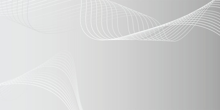 Abstract minimalist background in white and gray. Design with modern futuristic line waves. Vector design