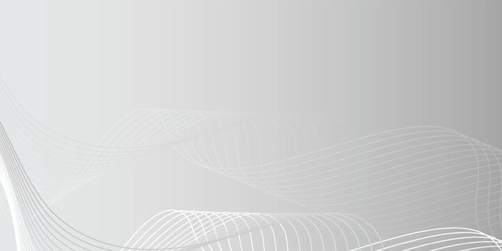 Abstract minimalist background in white and gray. Design with modern futuristic line waves. Vector design