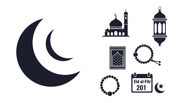 Dark Islamic Icons for Eid al-Fitr 201