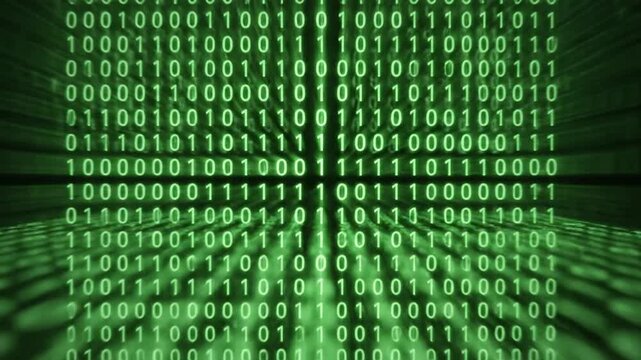 Abstract green digital data stream background for technology concepts