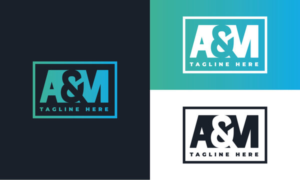 A&M Logo Template Modern Minimal Corporate Monogram Design Vector