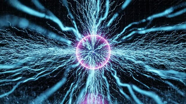 Neon Light Circle Electric Pulse.