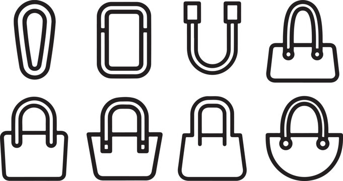 Black uppercase letters of alphabet on white background icons Vector