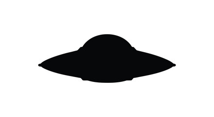 Ufo spaceship silhouette against a white background © Santa