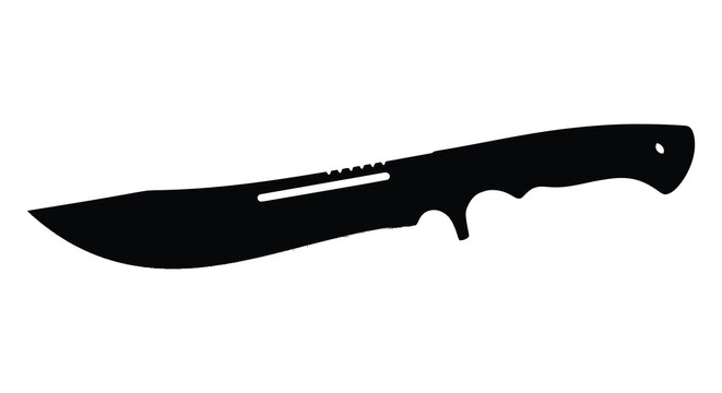 Kukri knife silhouette on a white background