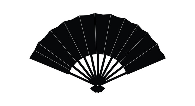 Black folding fan silhouette