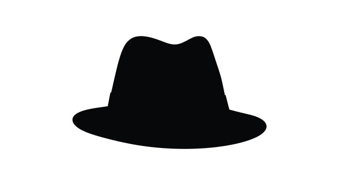 Fedora hat silhouette against a white background silhouette