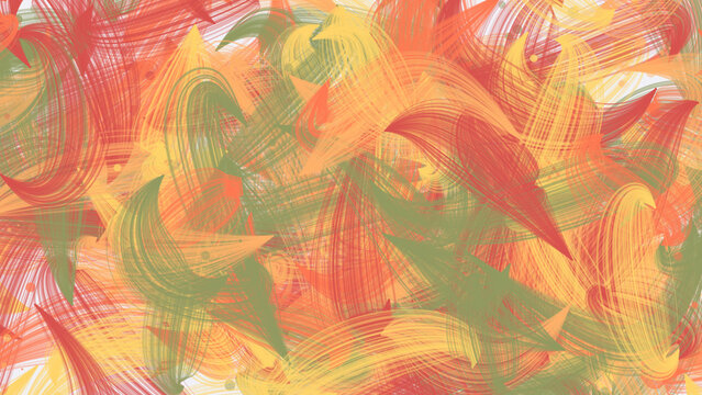 Vibrant abstract background with colorful autumn brushstrokes and textures