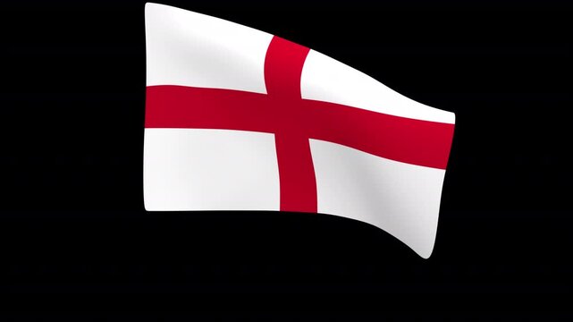 Flag of England &ndash; 3d render looped with alpha channel.