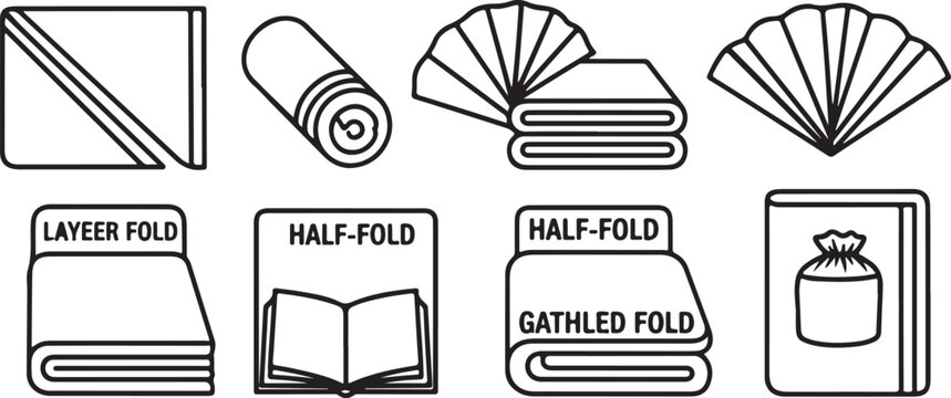 Vector diagram showing paper folding techniques examples Vector