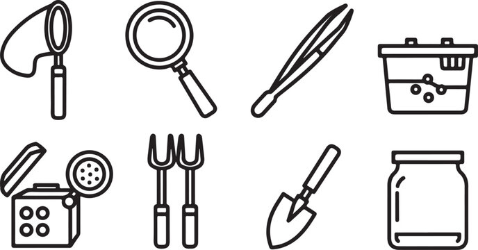 Vector illustration set of scissors and cutting tools Vector