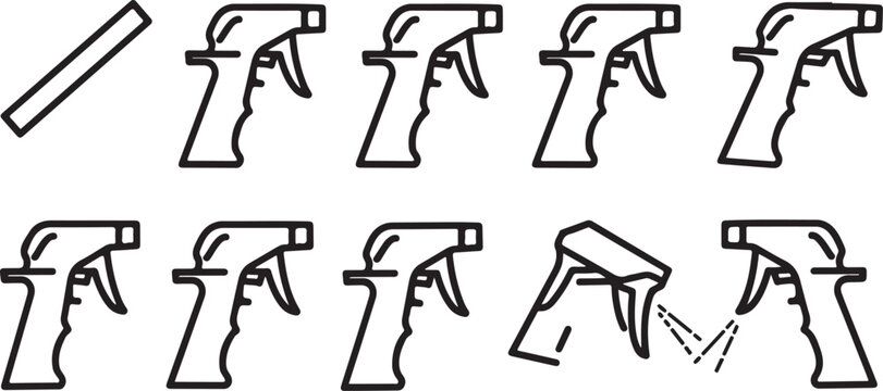 Black line icons of balance scale and justice symbol Vector