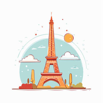 Stylized Eiffel Tower Illustration