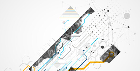 Abstract technology concept. Circuit board, high computer color background. Vector illustration. © Alex