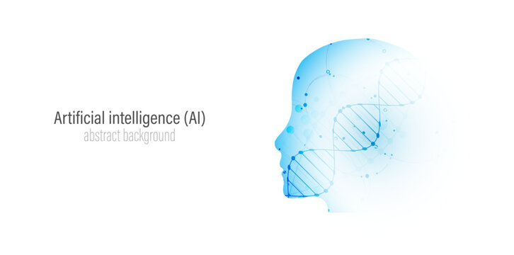 Creative image of AI environment. Scientific medical background.