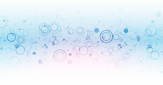 Geometric abstract background with connected line and dots. Futuristic digital background for science and technology. Vector